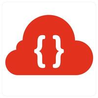 Cloud Database and computing icon concept vector