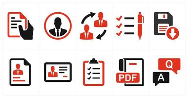 A set of 10 mix icons as text file, businessman, duties transfer vector