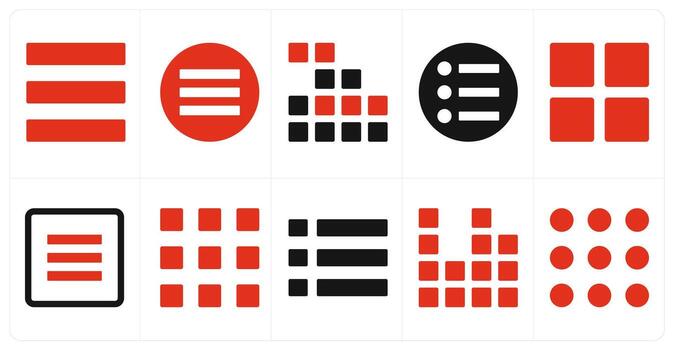 A set of 10 mix icons as menu bar, mobile menu, applications vector