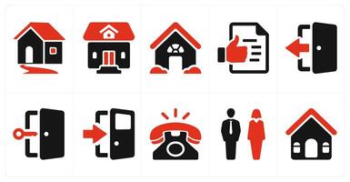 A set of 10 mix icons as home, residential property, house vector