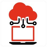 Cloud Database and computing icon concept vector