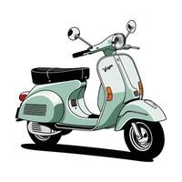 A cartoon scooter is shown on a white background vector