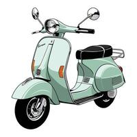 A cartoon scooter is shown on a white background vector