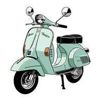 A cartoon scooter is shown on a white background vector