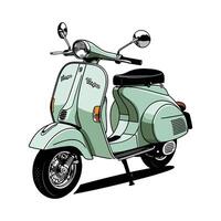 A cartoon scooter is shown on a white background vector