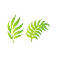 Flat green leaves on white background vector