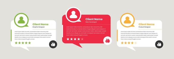 Simple text bubble client feedback and testimonial cad design for website vector