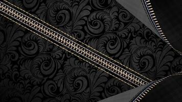 Black Friday Golden Metallic Unzipped 4K features several layers of black cloth unzipping to finally reveal an elegant gold text of Black Friday with confetti swirling around. video