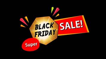 Black Friday Super Sale Hero 4K Loop features colorful elements animating on screen with the text Black Friday Super Sale in a loop video