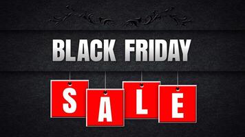 Black Friday Sale on Black Felt features black felt panels animated to reveal Black Friday text and animated SALE tags on strings falling down into view in a loop. video