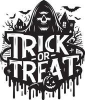 Monster mash typography design silhouette illustration isolated on a white background vector