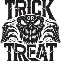 Halloween Trick or Treat graphic design silhouette illustration on white background vector