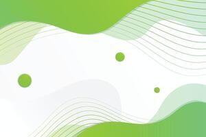 Modern abstract fluid shapes and wavy thin lines background. Quiet light tones backdrop with gradient green colors. vector