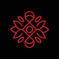 Red Minimalist Nature Leaf Abstract Logo. vector