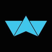 Blue Geometric Fisherman Business Logo. vector