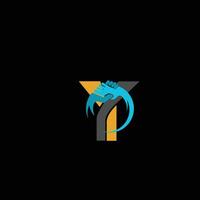 Dynamic Y Letter Logo with Handshake and Circular Design. vector