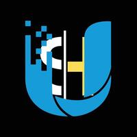 Digital Finance Logo with a Unique U and H Design. vector