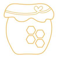 Simple honey jar outline illustration design vector