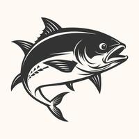Tuna fish and illustration isolated on white background. vector