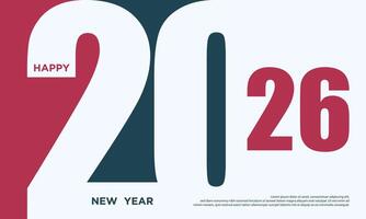 2026 Happy New Year Text Design. vector