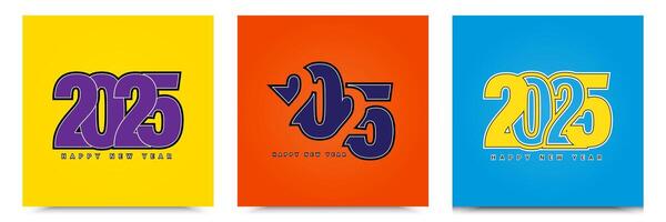 Set of 2025 number design template. vector