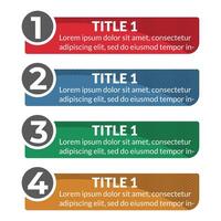 Numbered list Infographic elements set vector