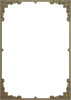 Abstract frame. Dark gold vintage. For message cards on a white background with cut edges vector