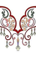 abstract tribal pattern Pattern on the collar for decorating clothes. vector