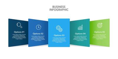 5 Elements Infographic design template. Presentation, Report, Banner, Poster, Strategy and Plan. vector