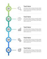 Vertical Infographic Timeline 5 Options or Steps for Presentation. Poster, Banner, Workflow, Brochure and Plan. vector