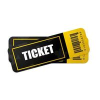 Two vintage tickets template on dark background with yellow accents. For excursion routes, retro parties and clubs and other projects. Just add your own text. Clipart vector