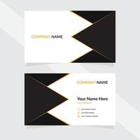 Minimal Double-Sided Black and Yellow Business card Design Template vector