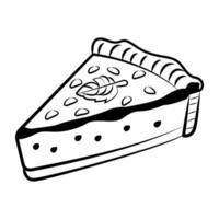 Pie slice icon designed in hand drawn style vector