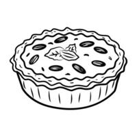 Pecan pie icon designed in hand drawn style vector