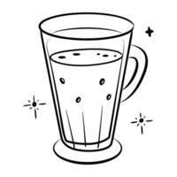A doodle style icon of cider glass vector