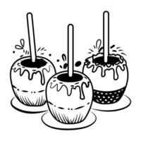 A doodle style icon of candy apples vector