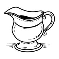 Gravy Pot A sketchy icon of a gravy pot vector