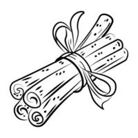 A sketchy icon of cinnamon stick vector