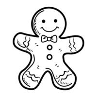 Ginger cookie icon in drawing style vector