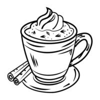 A hand drawn icon of spice latte vector