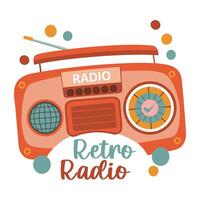 A flat sticker of retro radio vector