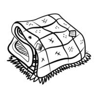 A doodle style icon of a blanket vector