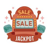 A flat sticker of jackpot sale vector
