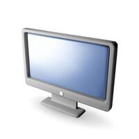 3d black PC monitor with empty screen isolated. Render computer LCD display mock up with blank screen. Flat tv icon. Technology concept. vector