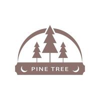 Pine tree illustration flat design template vector