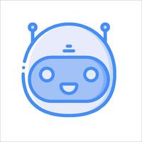 A robot icon with a smiley face vector