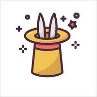 Magician hat with two rabbit ears and a rabbit's head vector