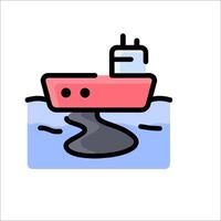 A cartoon boat floating in the water vector
