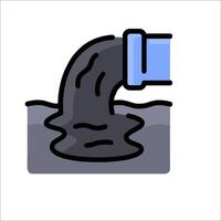 A pipe with water coming out of it and a blue pipe vector