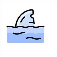 A cartoon shark is floating in the water vector